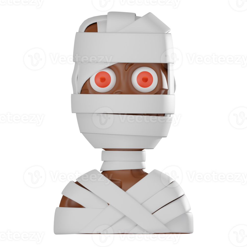 Ancient Mummy 3D Icon, Halloween and Egyptian Mythology Render png