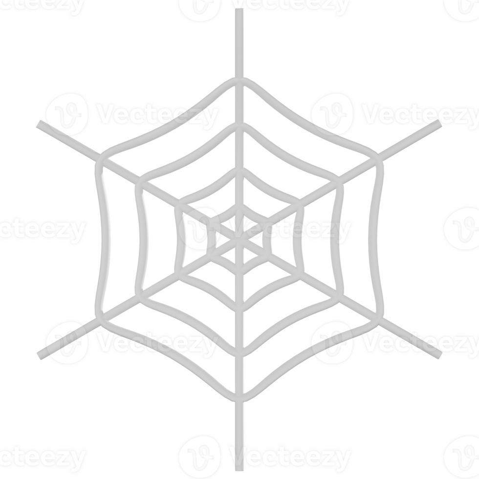 Halloween Spider Web 3D Render, Perfect for Spooky Holiday Projects png