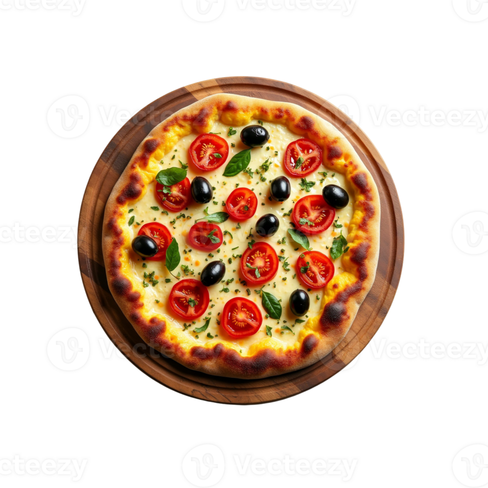 Single Vegan Pizza Isolated on a Clear Background png