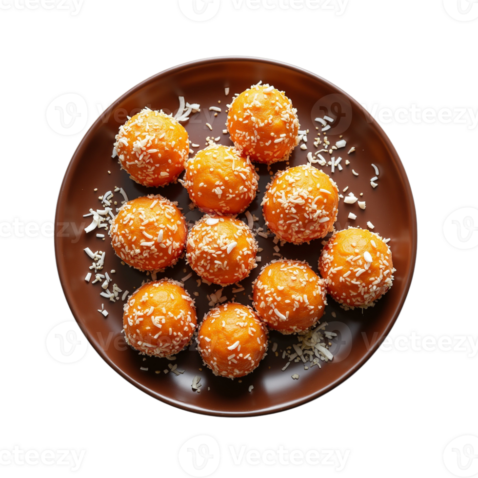 Classic Indian Laddu Sweet Isolated on Transparent Background png