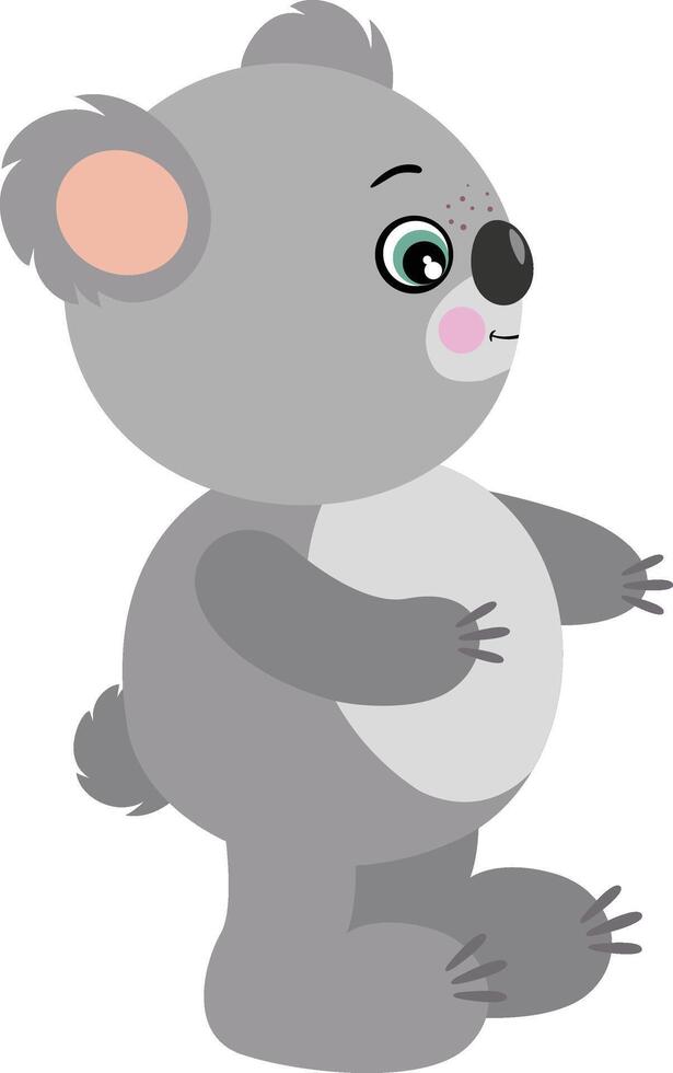 Cute koala standing isolated on white vector