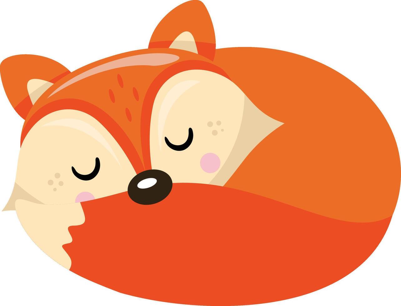 Cute fox sleeping isolated on white vector