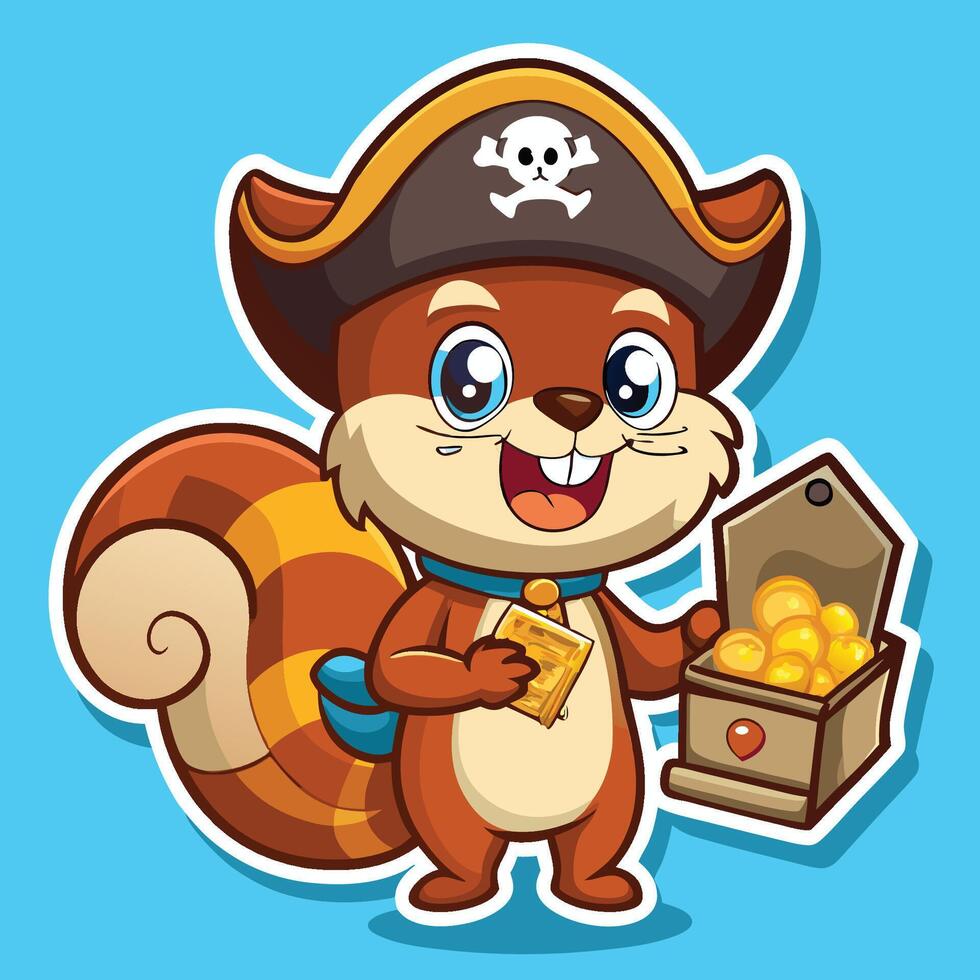 Curious Squirrel with a Pi Sticker Embraces Mathematical Insights vector