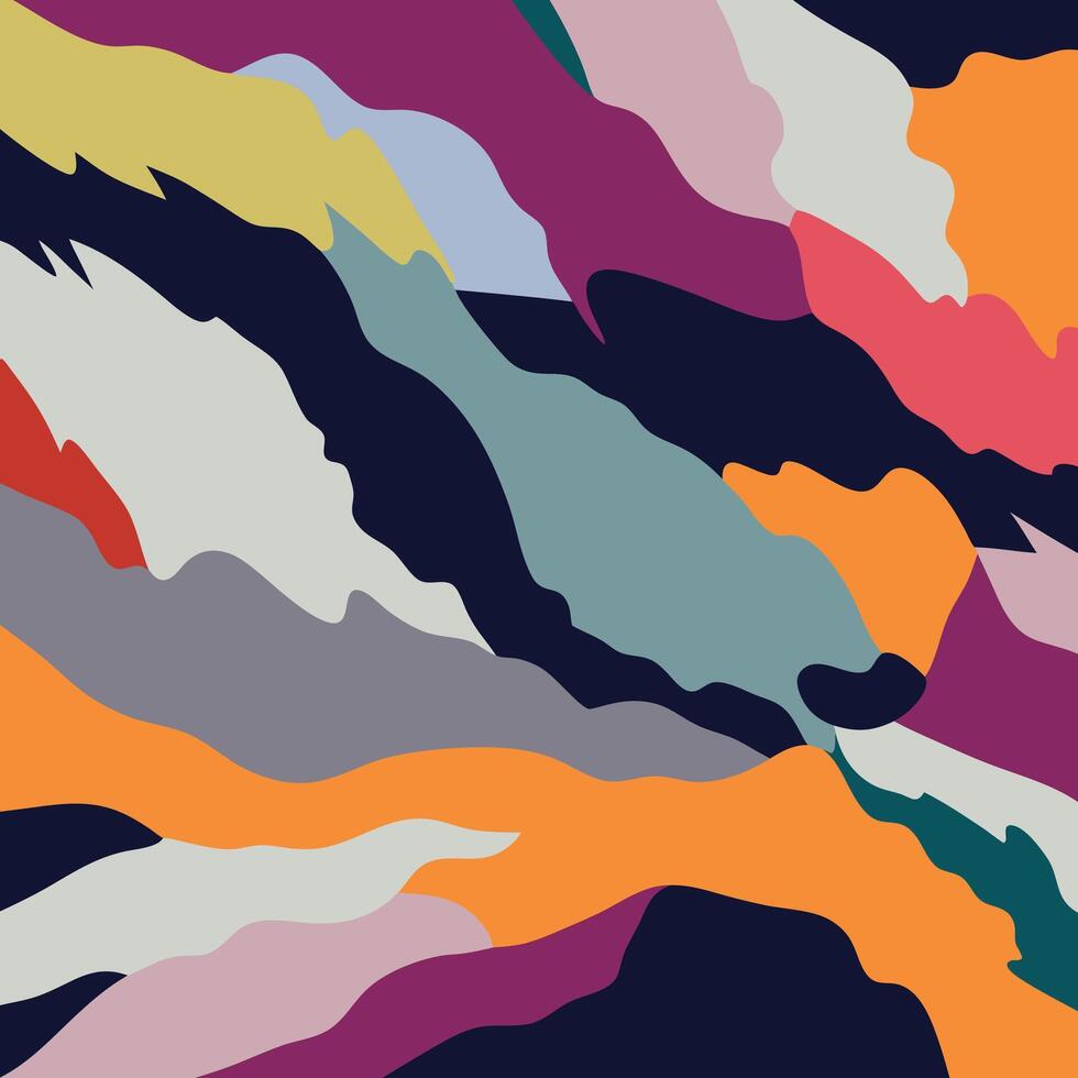 A colorful abstract pattern with waves and clouds vector