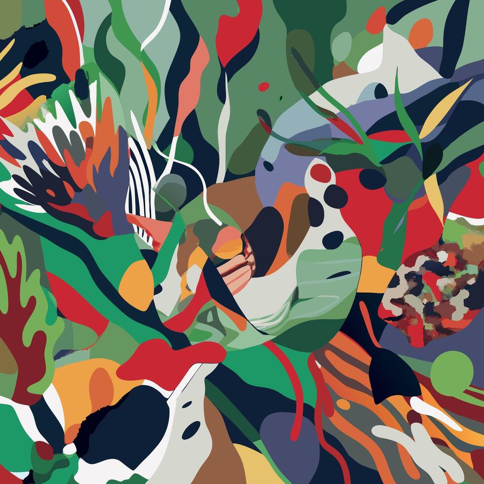 An abstract painting with many different colors vector