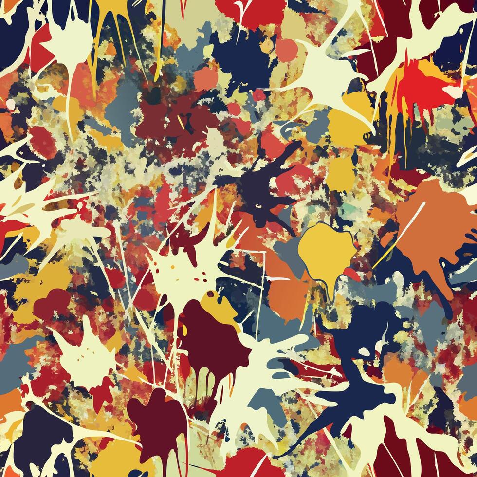 A colorful paint splatter pattern with many different colors vector