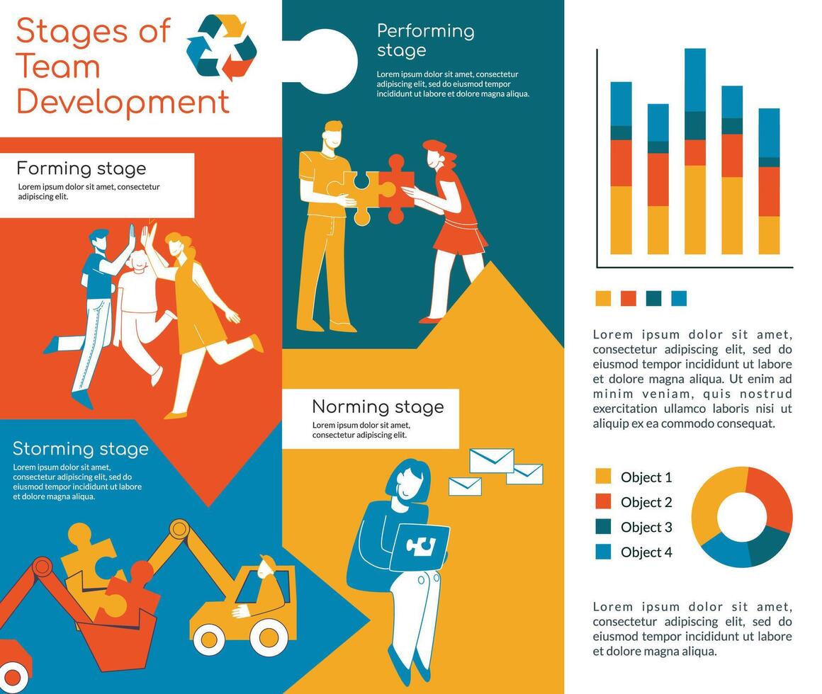 Hand drawn business teamwork infographic template vector