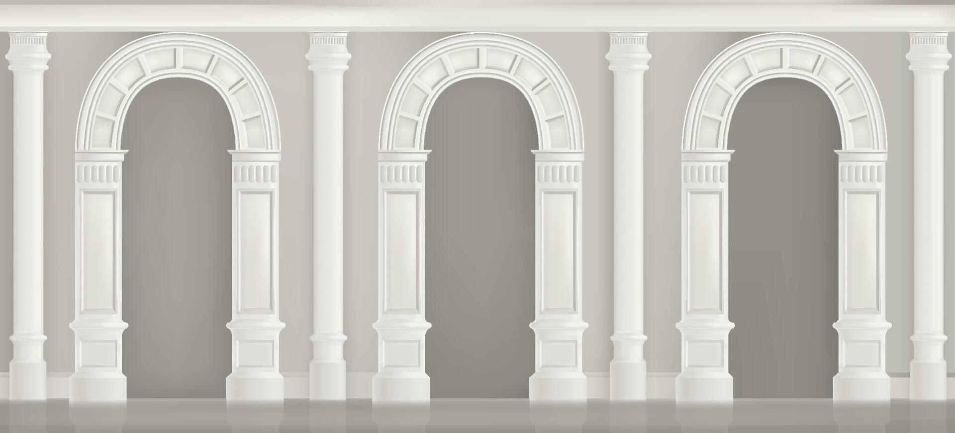 Types of arches realistic composition background vector