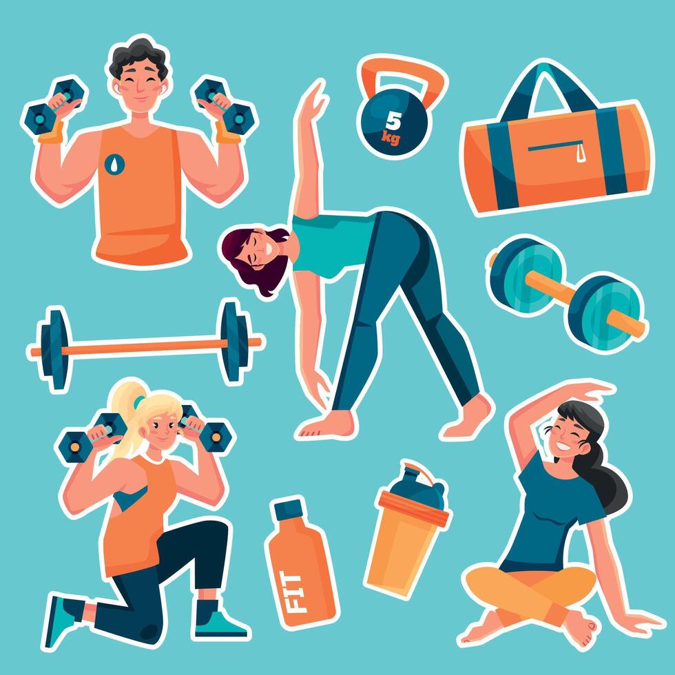 Diverse Fitness Activities Illustration vector