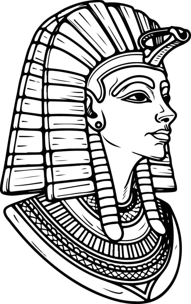 Merneptah portrait hand drawn vector