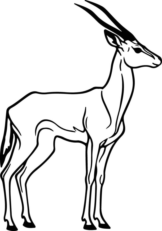 Antelope hand drawn vector