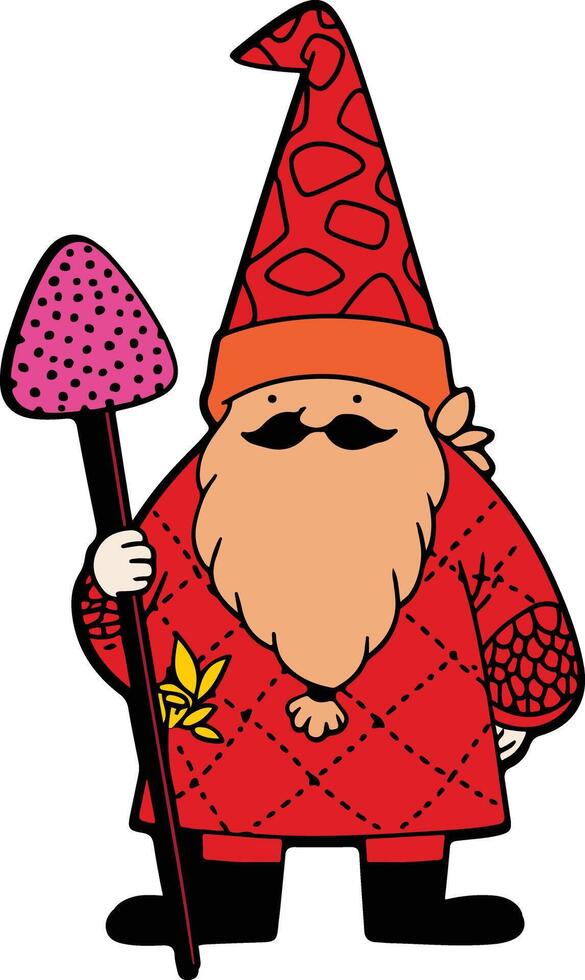 summer gnome, flamingo gnome vector