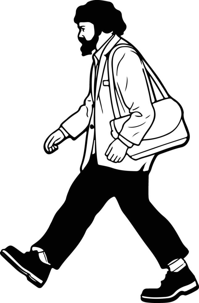 A man walking with a briefcase vector