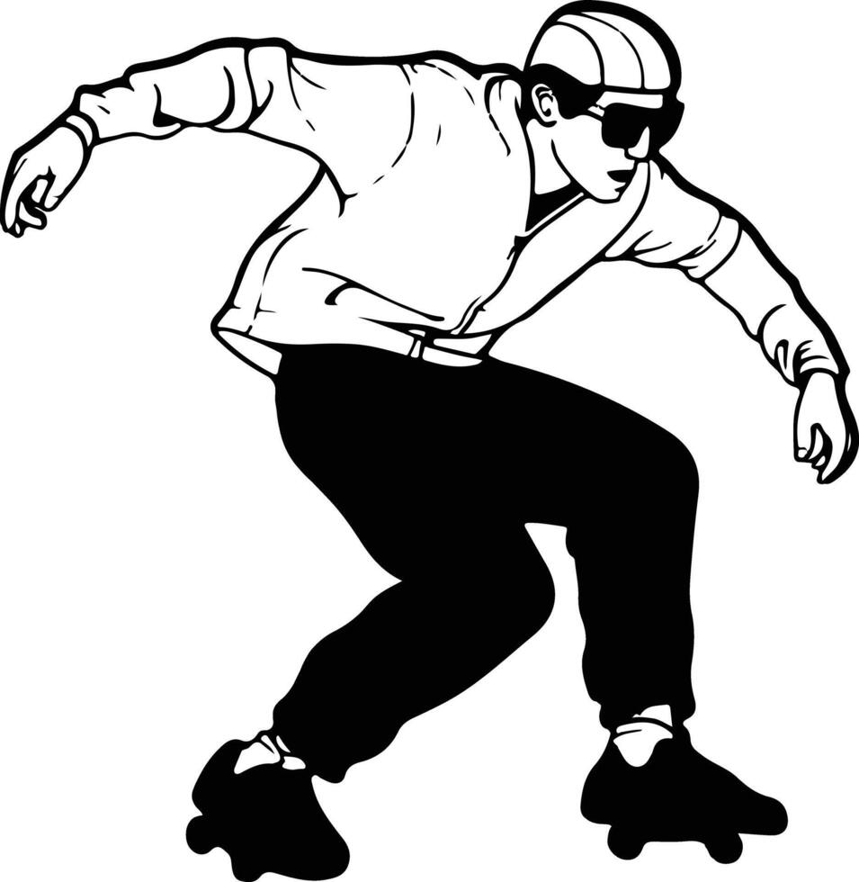 A silhouette of a man on a skateboard vector