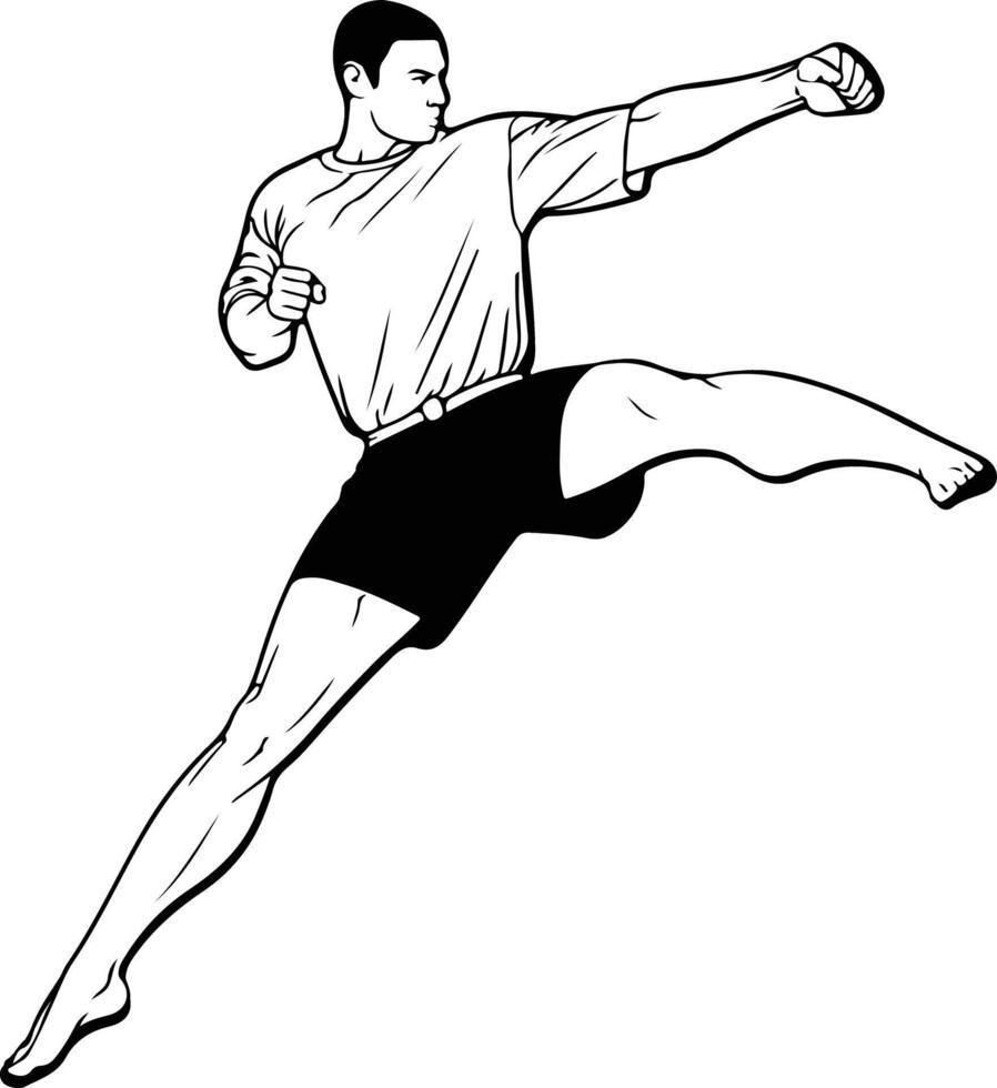 A man kicking a kick vector