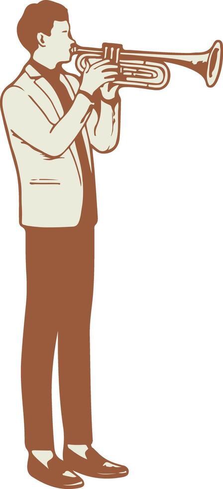 A man in a suit playing the trumpet vector