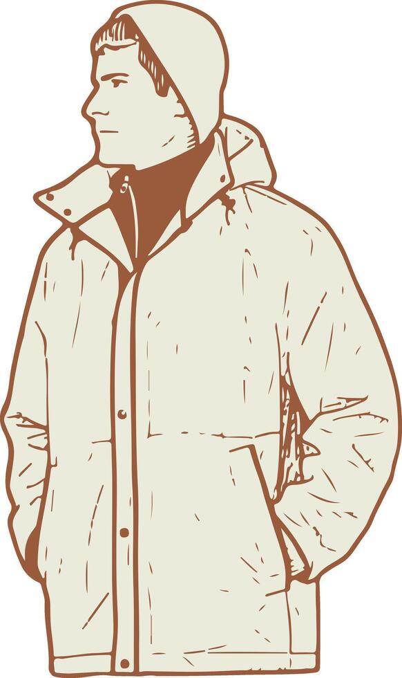 A man in a winter jacket vector