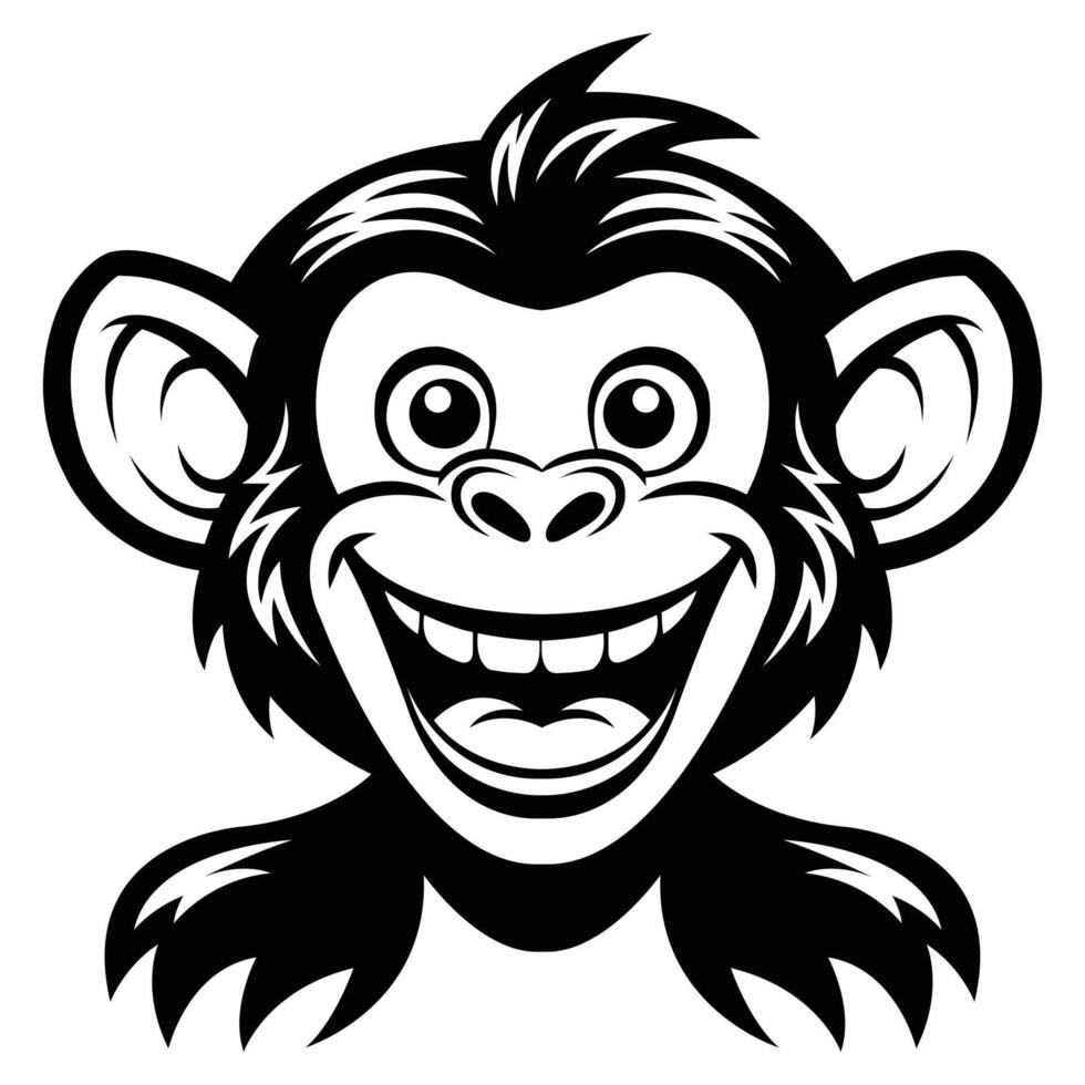 Vibrant Monkey Head Illustration vector
