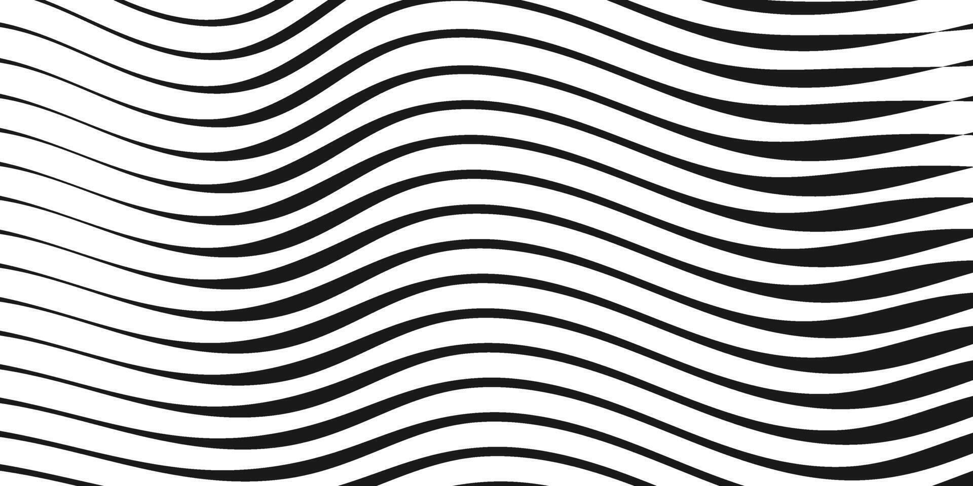 Illustration of the pattern of black wave lines on white background. vector