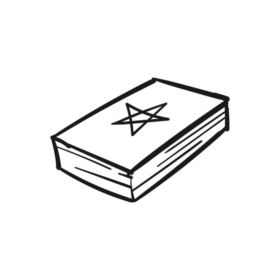 The Book of Magic halloween doodle hand drawing isolated background. illustration vector