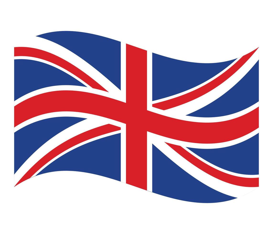 Waving flag of United Kingdom isolated on white background. vector
