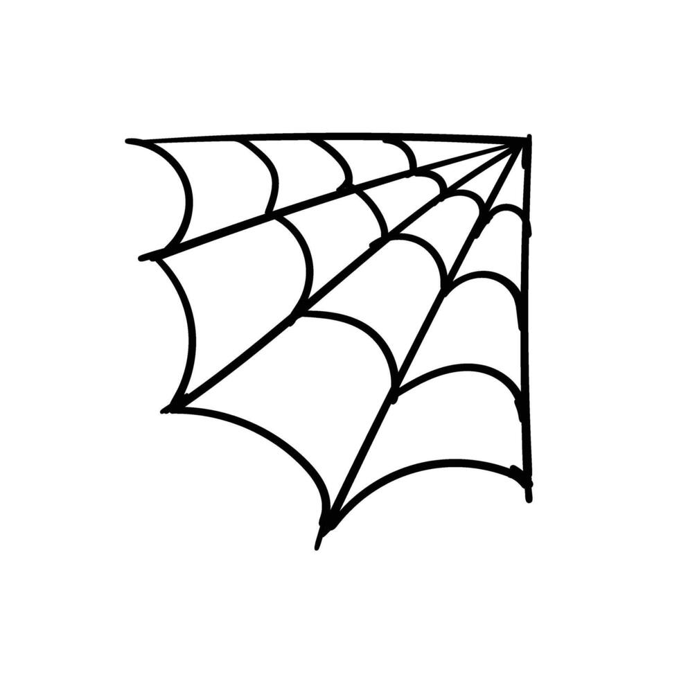 Halloween spider web doodle lines hand drawing illustration vector
