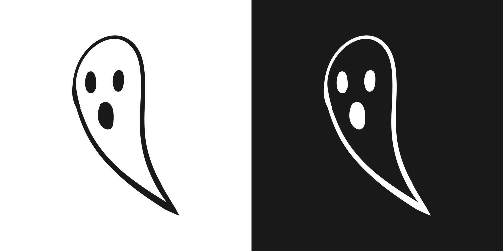 Halloween ghost doodle hand drawn isolated background. illustration vector
