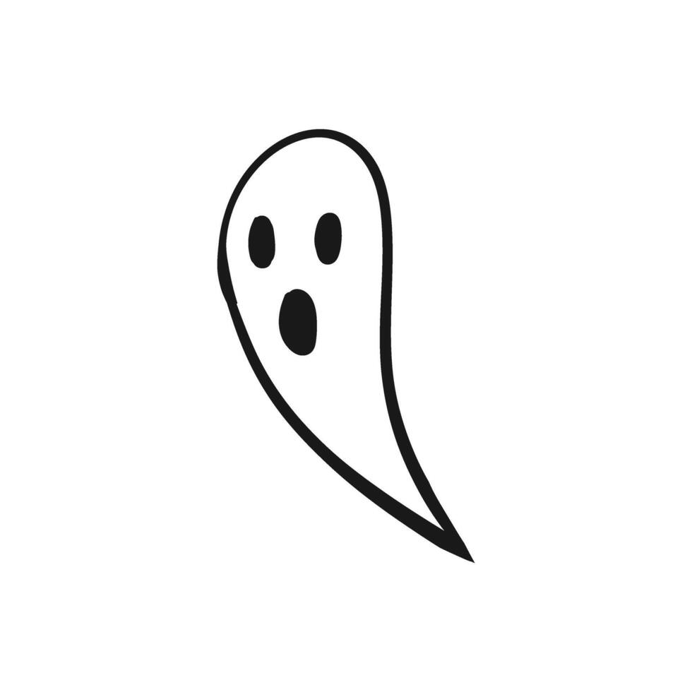 Halloween ghost doodle hand drawn isolated background. illustration vector