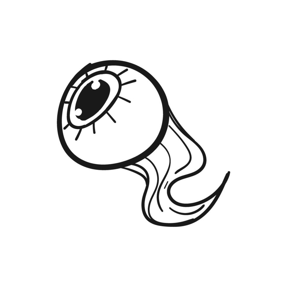 Halloween eye doodle isolated background. illustration vector