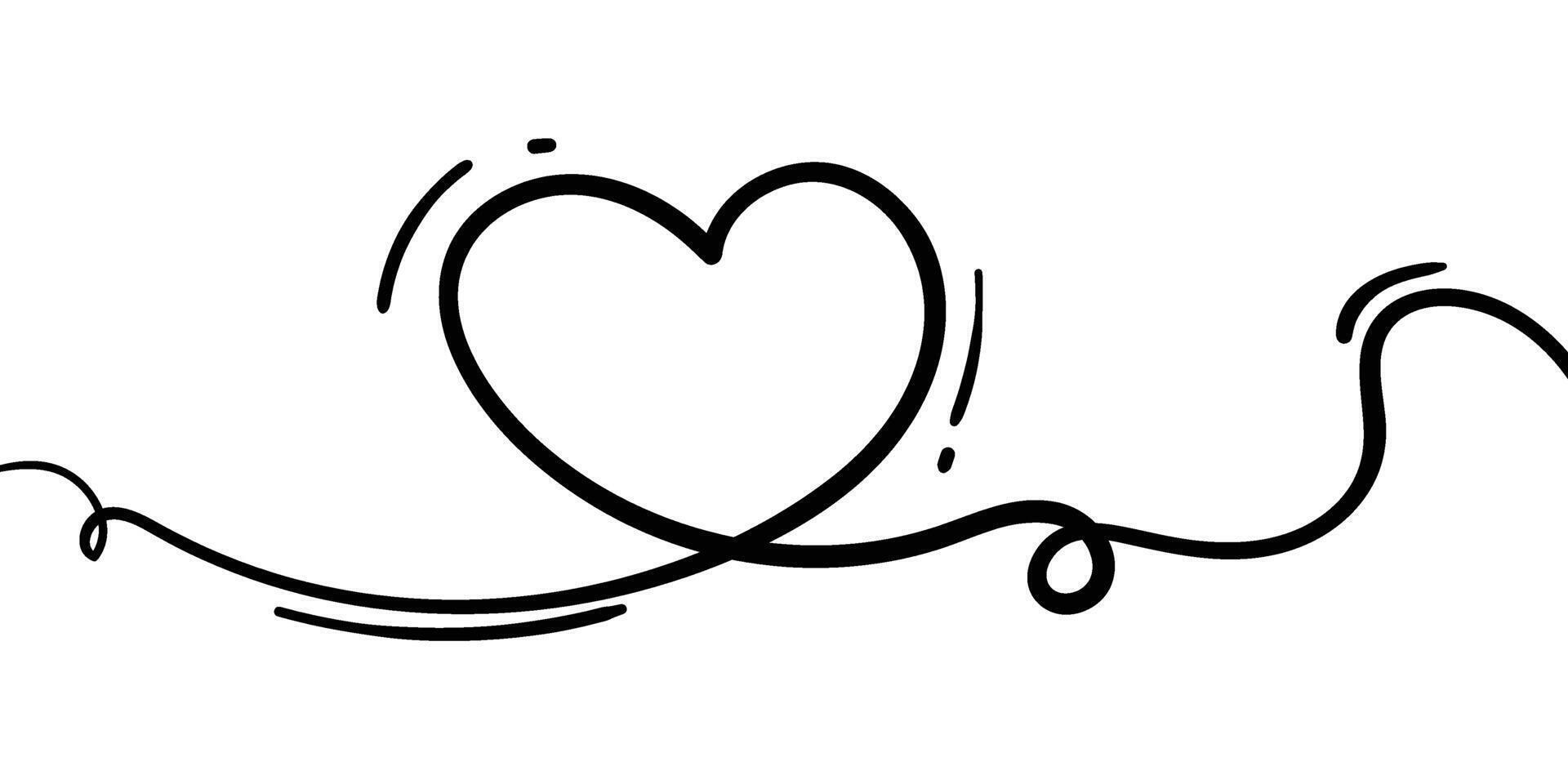 Love valentines hand drawn line. background vector
