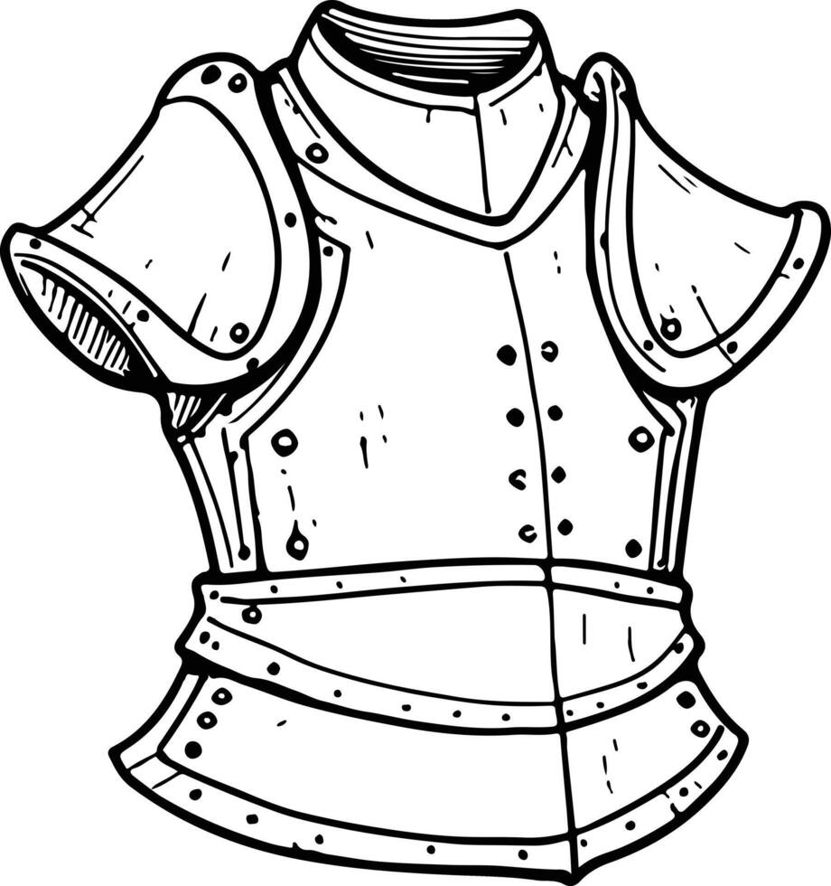 An illustration of a medieval armor vector
