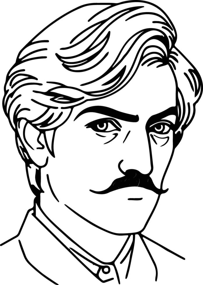 Sakhalin portrait hand drawn vector