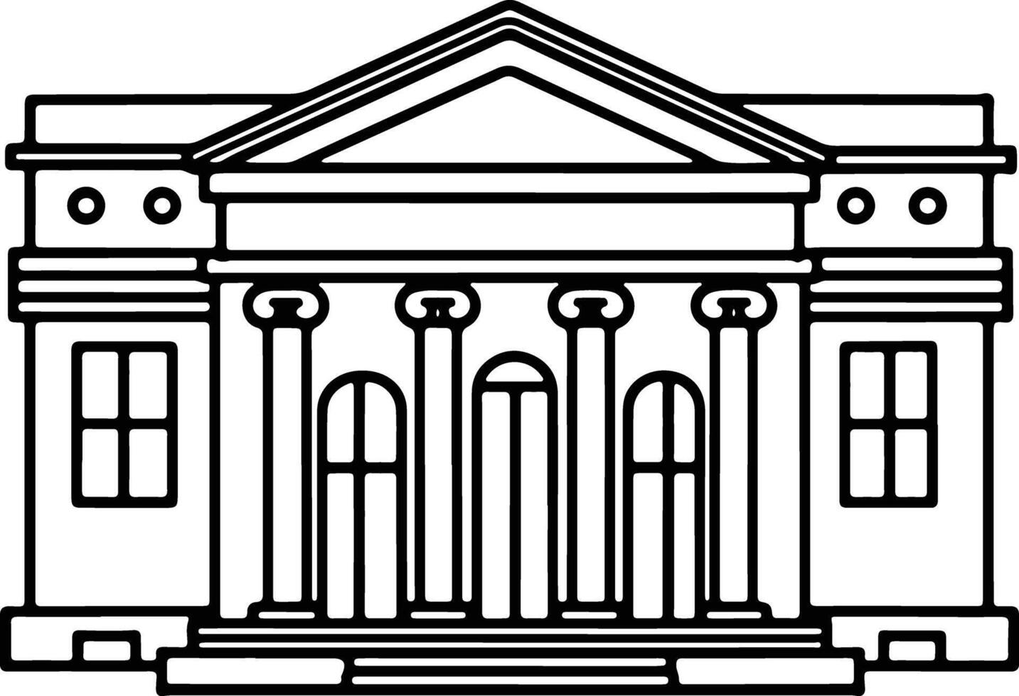 Ancient Building hand drawn vector