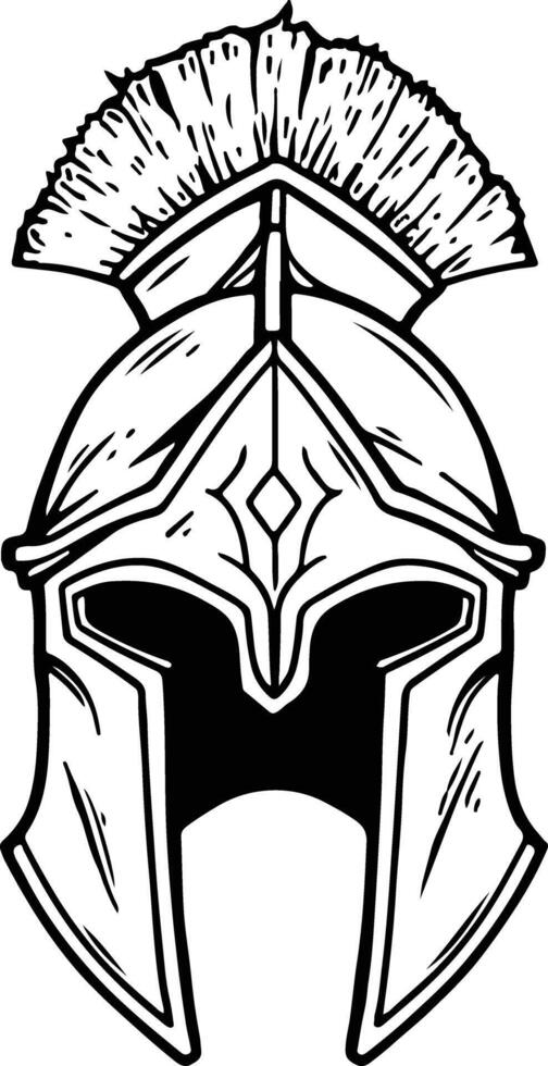 Spartan Helmet hand drawn vector