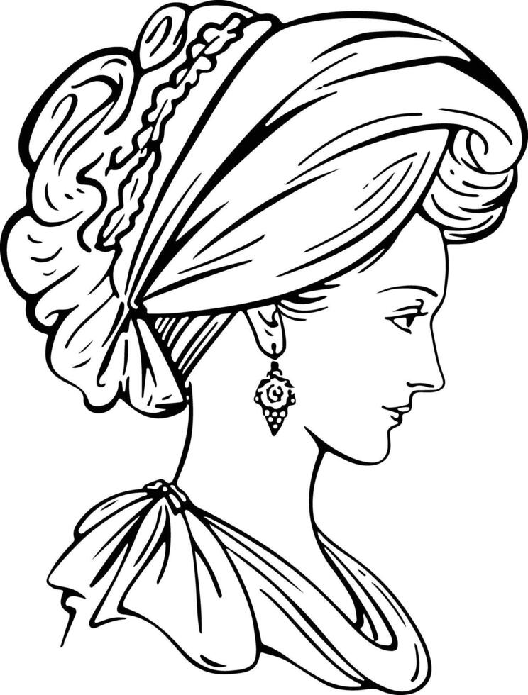 A Lady of the Eight Year hand drawn vector