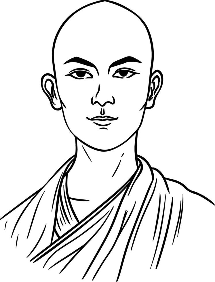 Buddhist Monk portrait vector