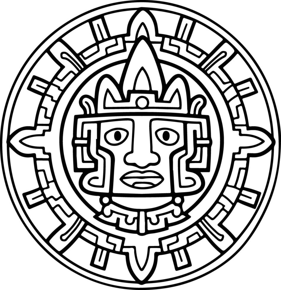Mayan or Incan Symbol of a Sun or Star vector