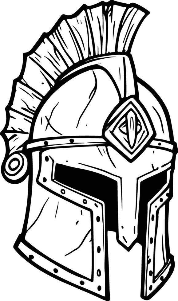 Ancient Helmet hand drawn vector