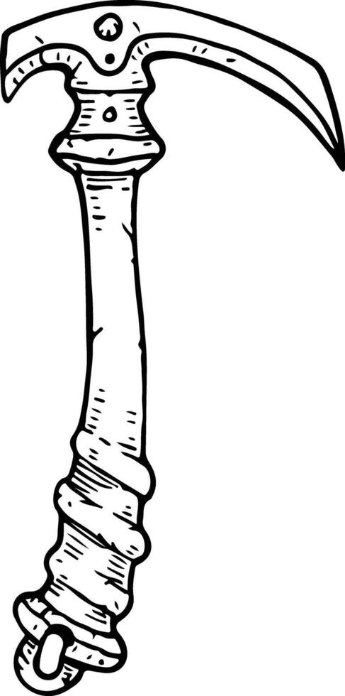 Ancient Adze Tool hand drawn vector