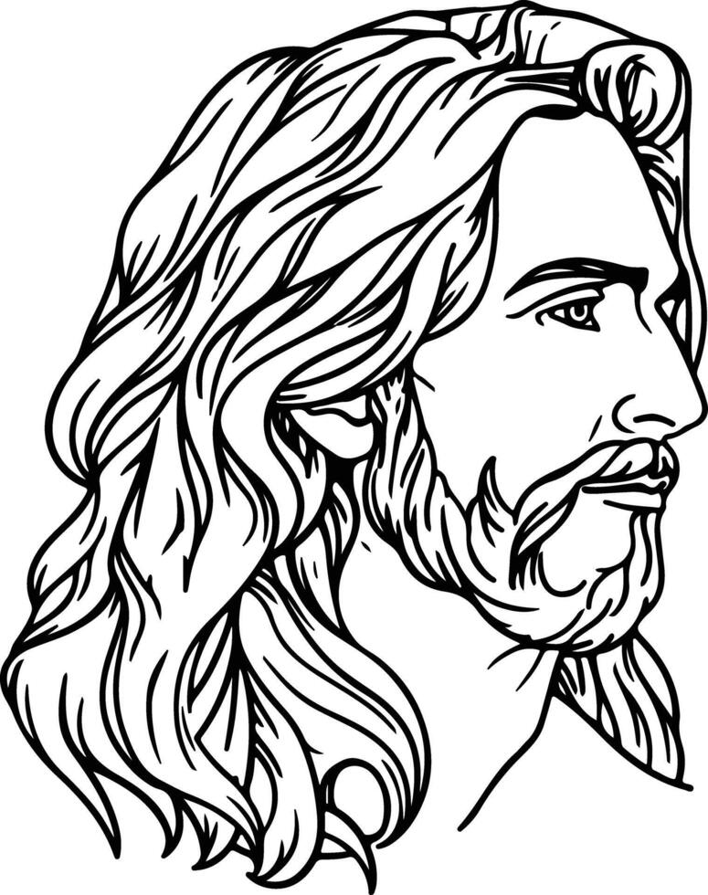 Caucasian portrait hand drawn vector