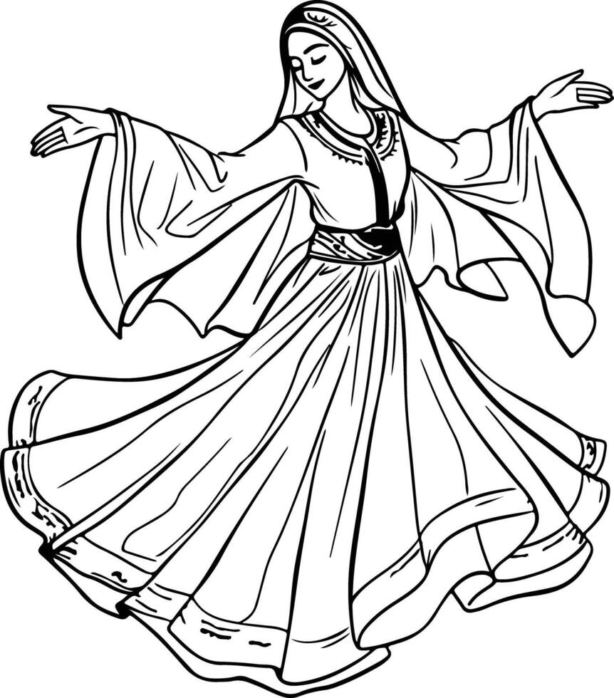 Persian Dancer hand drawn vector