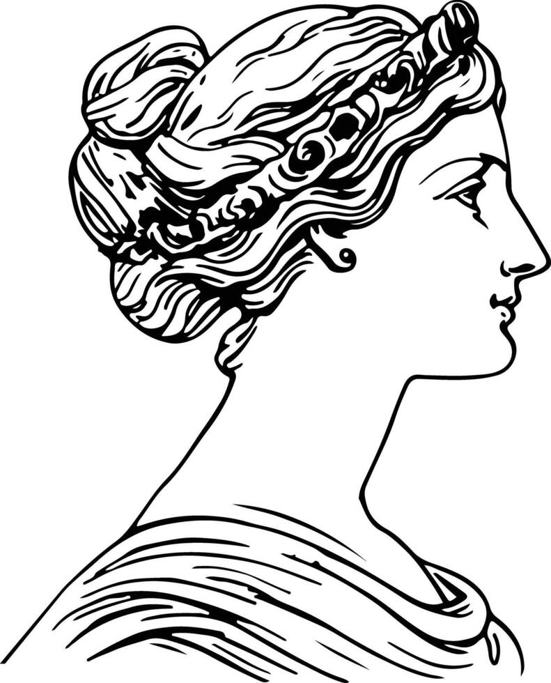 Ancient Woman hand drawn vector