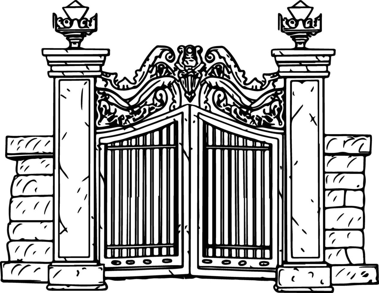 Gate at Herculaneum vector