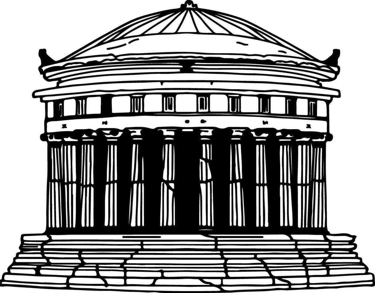 Ancient Persian Capital hand drawn vector