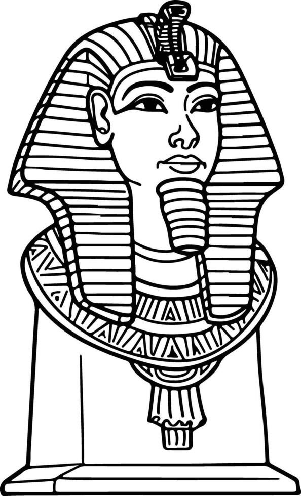 Egyptian Ancient Statue hand drawn vector