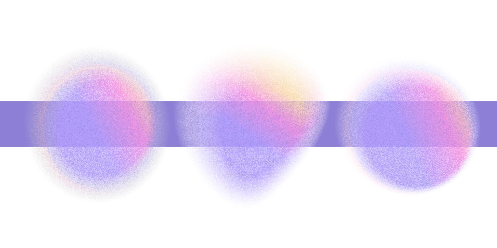 Grainy distorted grungy abstract forms set. Blob shape organic. Fluid blurred gradient isolated shape. Soft grunge textured. Liquid shapes with noise texture. eps10 on transparent background vector