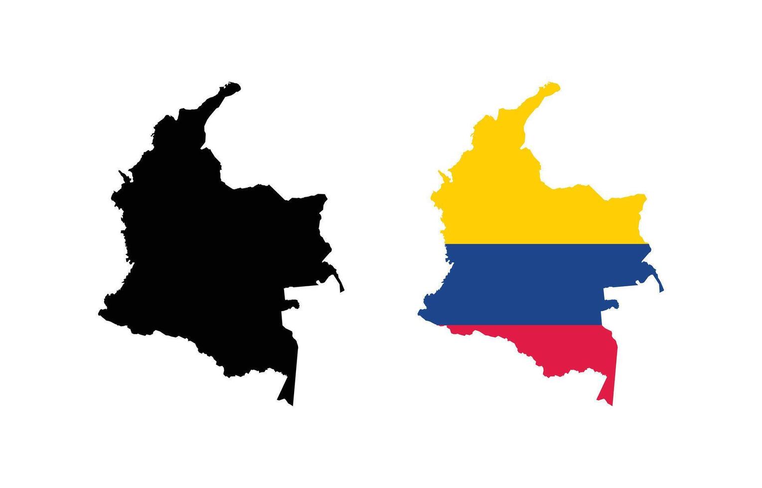 Colombia Map. Map of Colombia with National Flag. vector