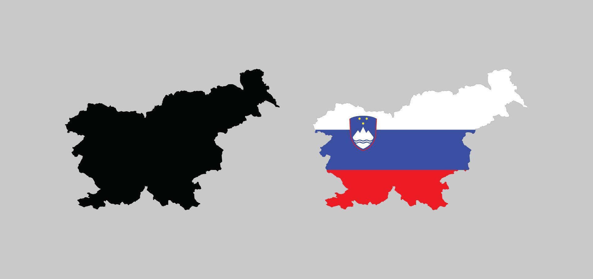 Slovenia Map. Map of Slovenia with National Flag. vector