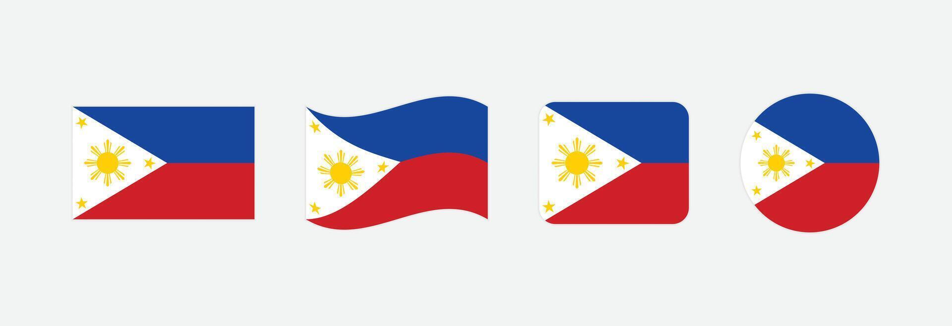 Philippines flag. Set of Philippines Flags Collection. vector