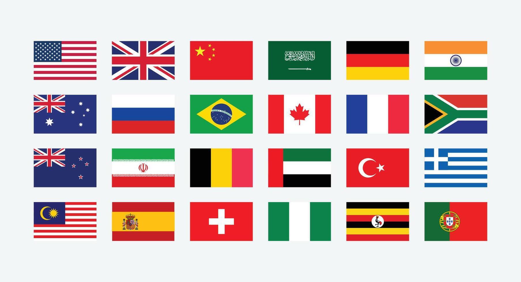 Giant Flag Collection. Set of World Country National Flag. vector